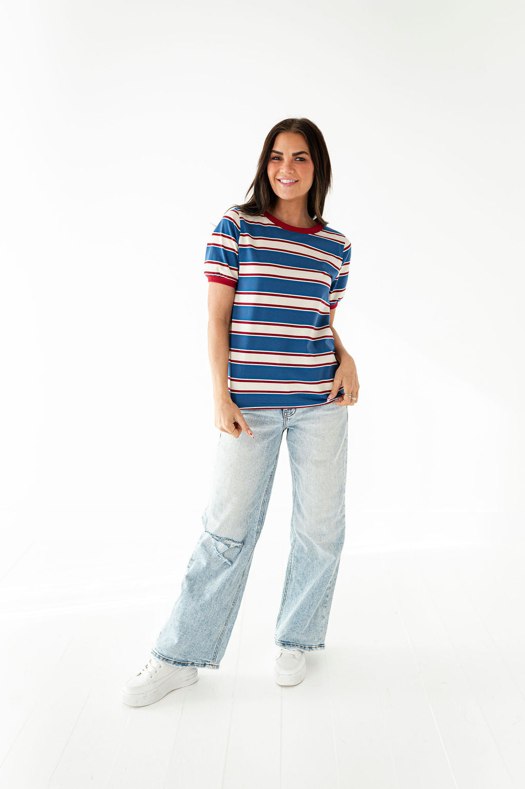 Toby Striped Tee in Blue