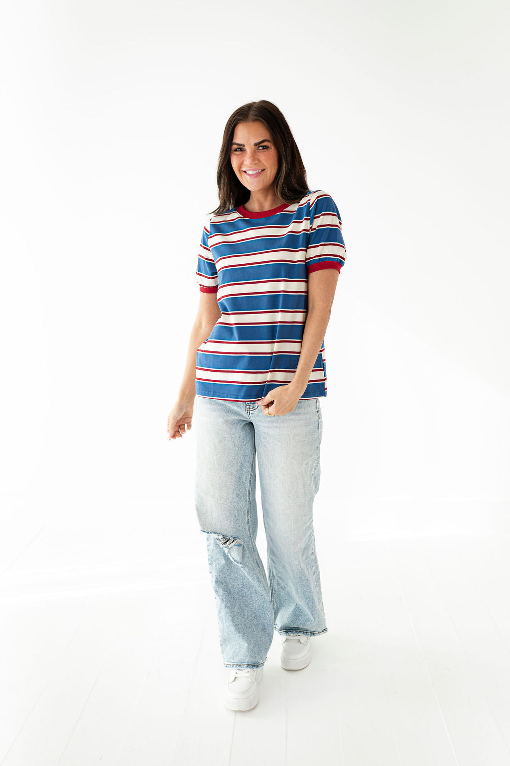 Toby Striped Tee in Blue