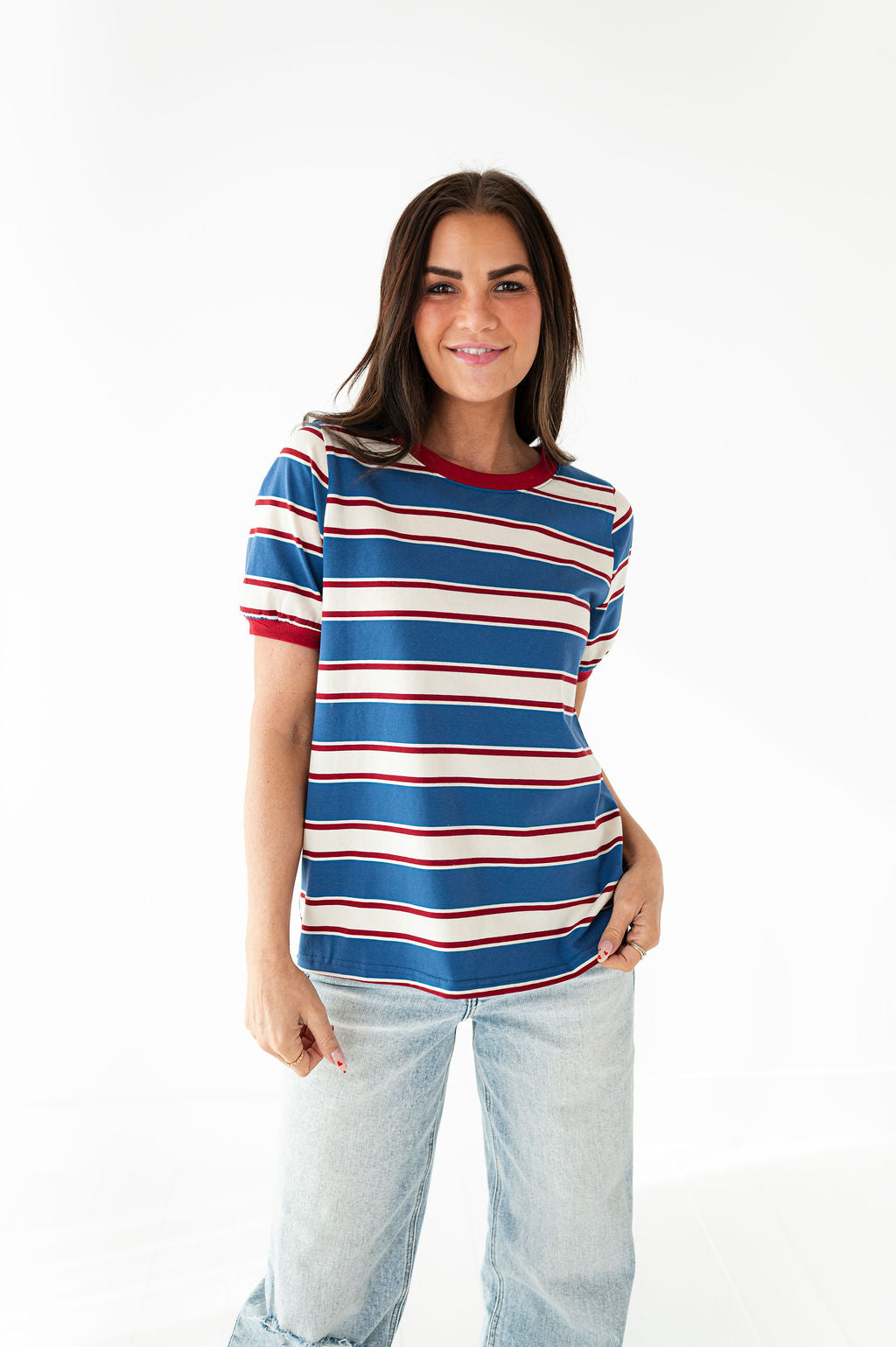 Toby Striped Tee in Blue