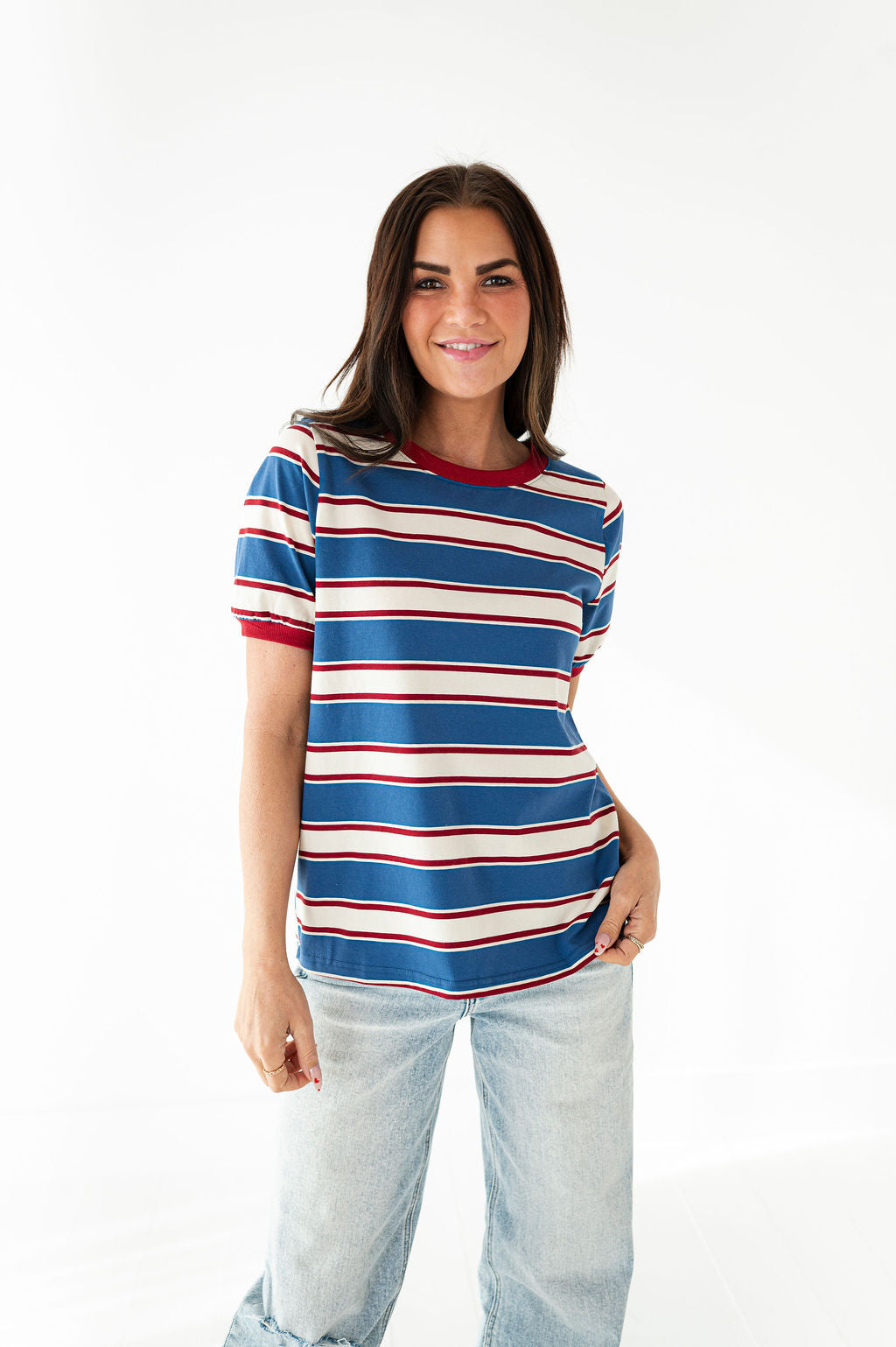 Toby Striped Tee in Blue
