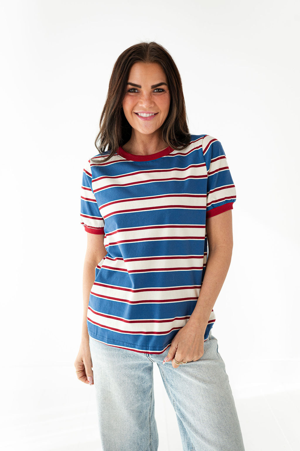 Toby Striped Tee in Blue