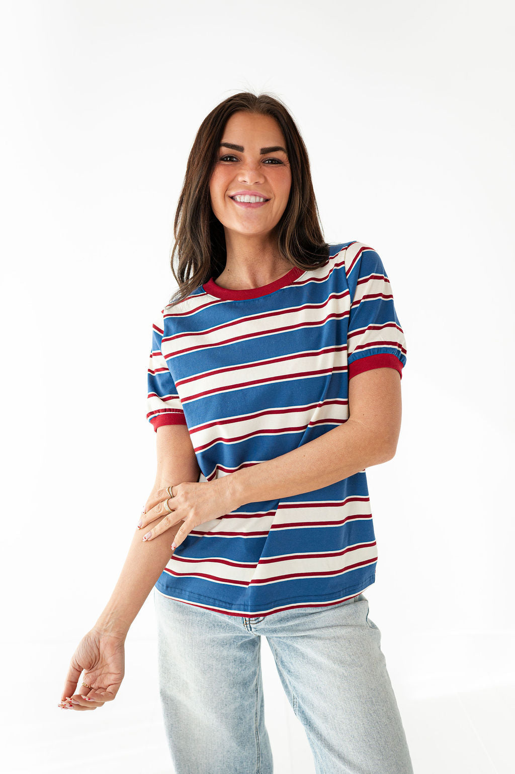 Toby Striped Tee in Blue