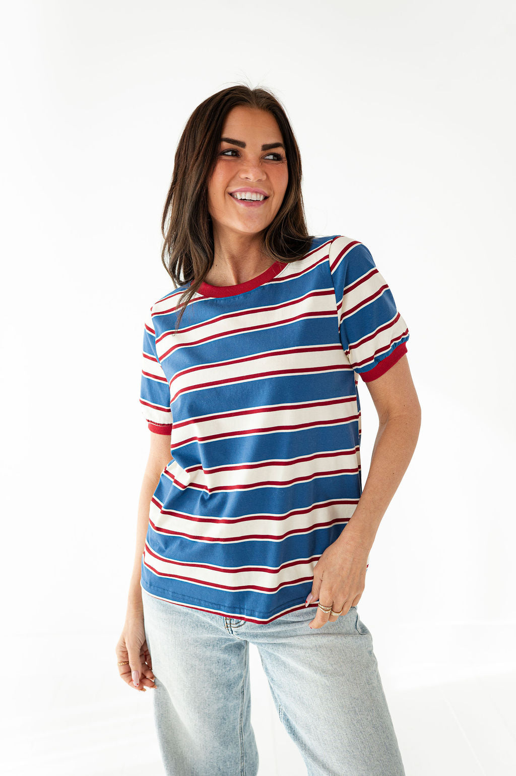 Toby Striped Tee in Blue