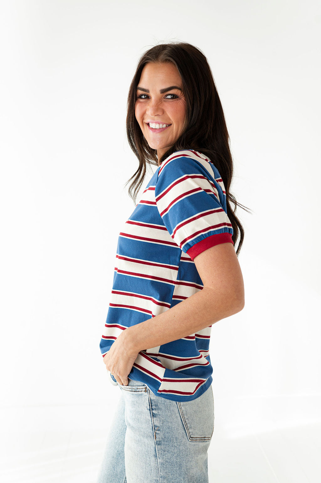Toby Striped Tee in Blue