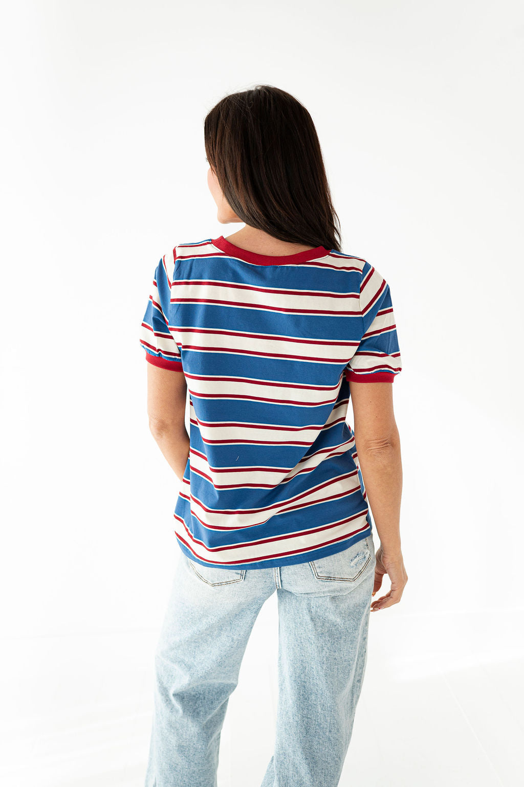 Toby Striped Tee in Blue