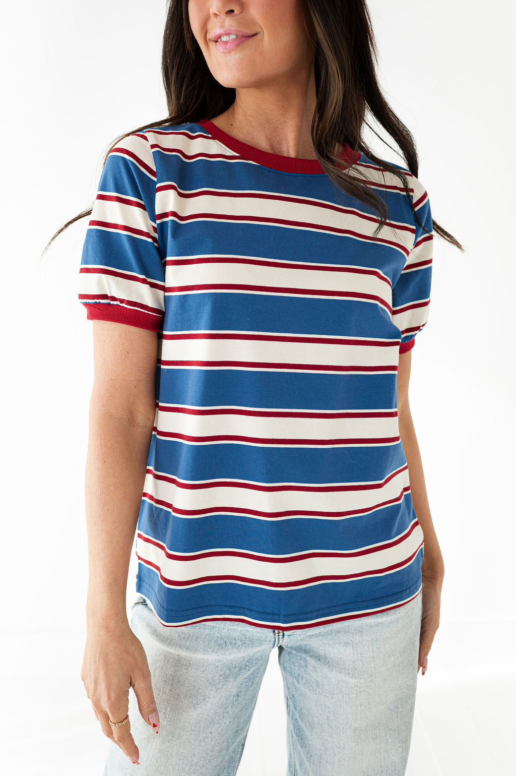 Toby Striped Tee in Blue