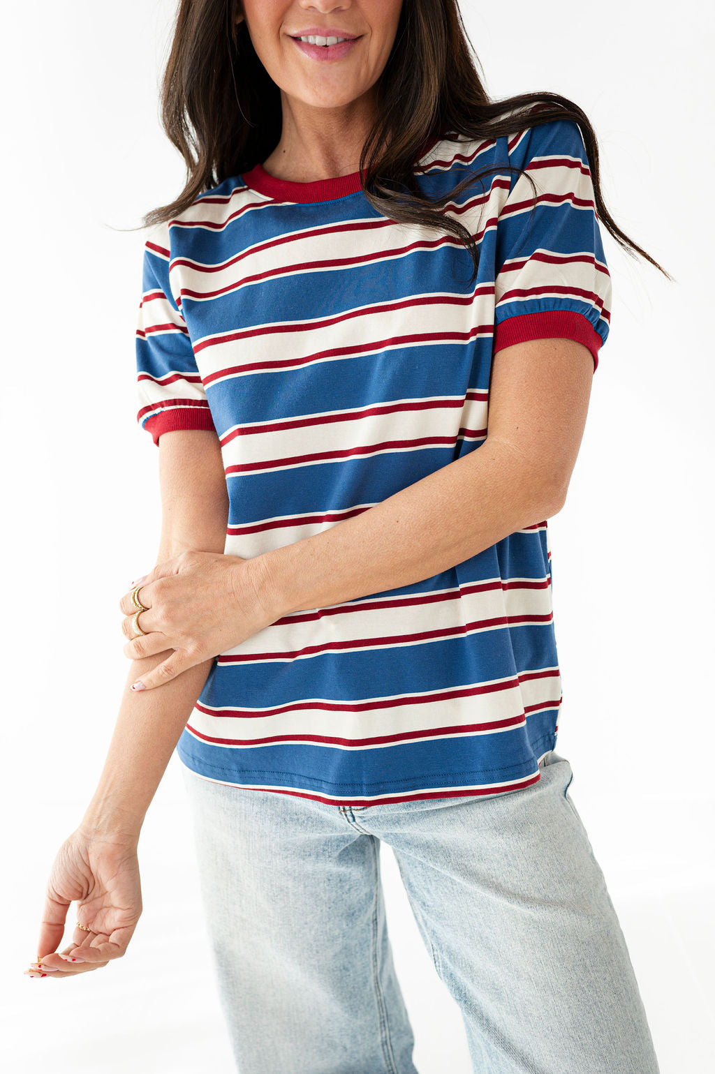 Toby Striped Tee in Blue