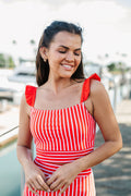 Paloma Top in Ruby Stripe