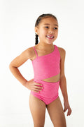 Girls One Piece in Eyelet Flamingo
