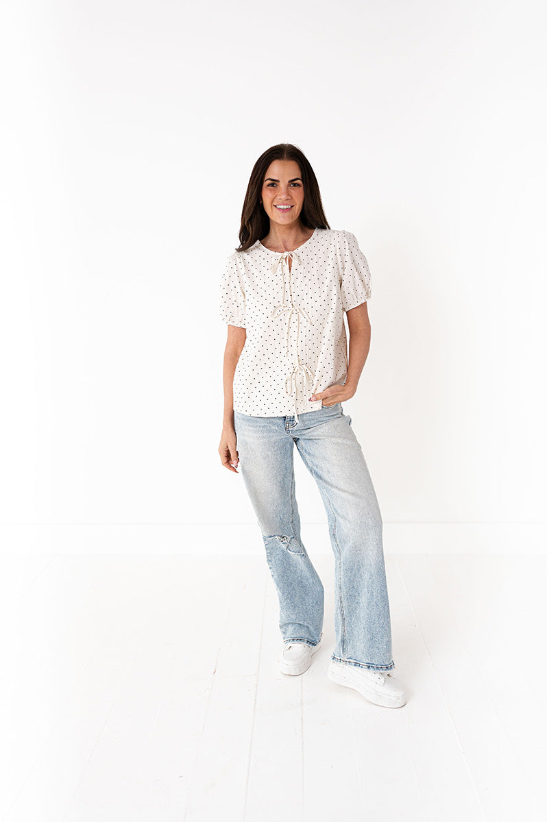 Adele Polka Dot Top - Size Medium & Large Left