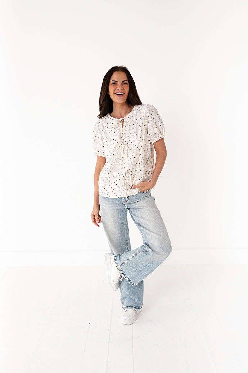 Adele Polka Dot Top - Size Medium & Large Left