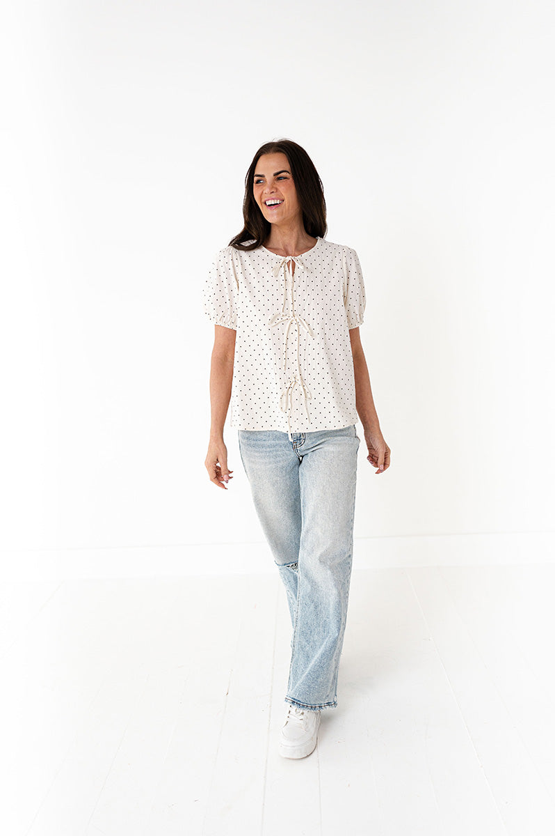 Adele Polka Dot Top - Size Medium & Large Left