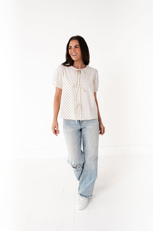 Adele Polka Dot Top - Size Medium & Large Left