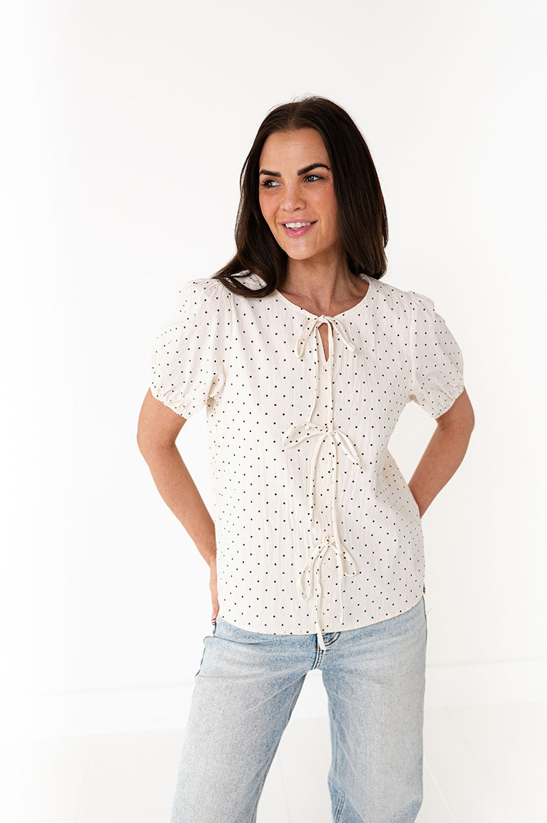Adele Polka Dot Top - Size Medium & Large Left