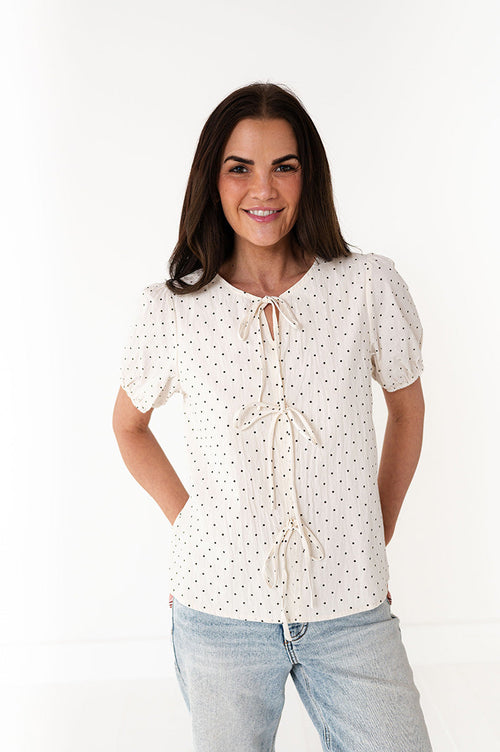 Adele Polka Dot Top - Size Medium & Large Left