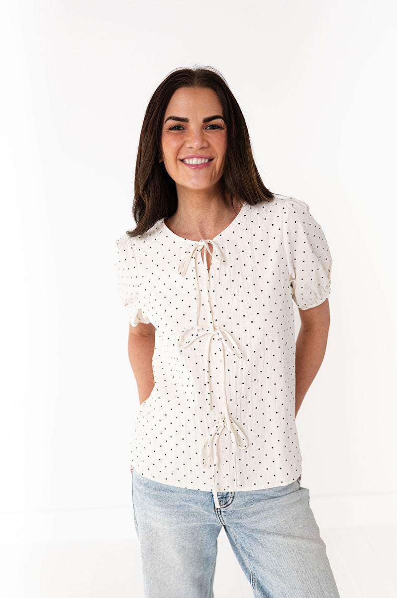 Adele Polka Dot Top - Size Medium & Large Left