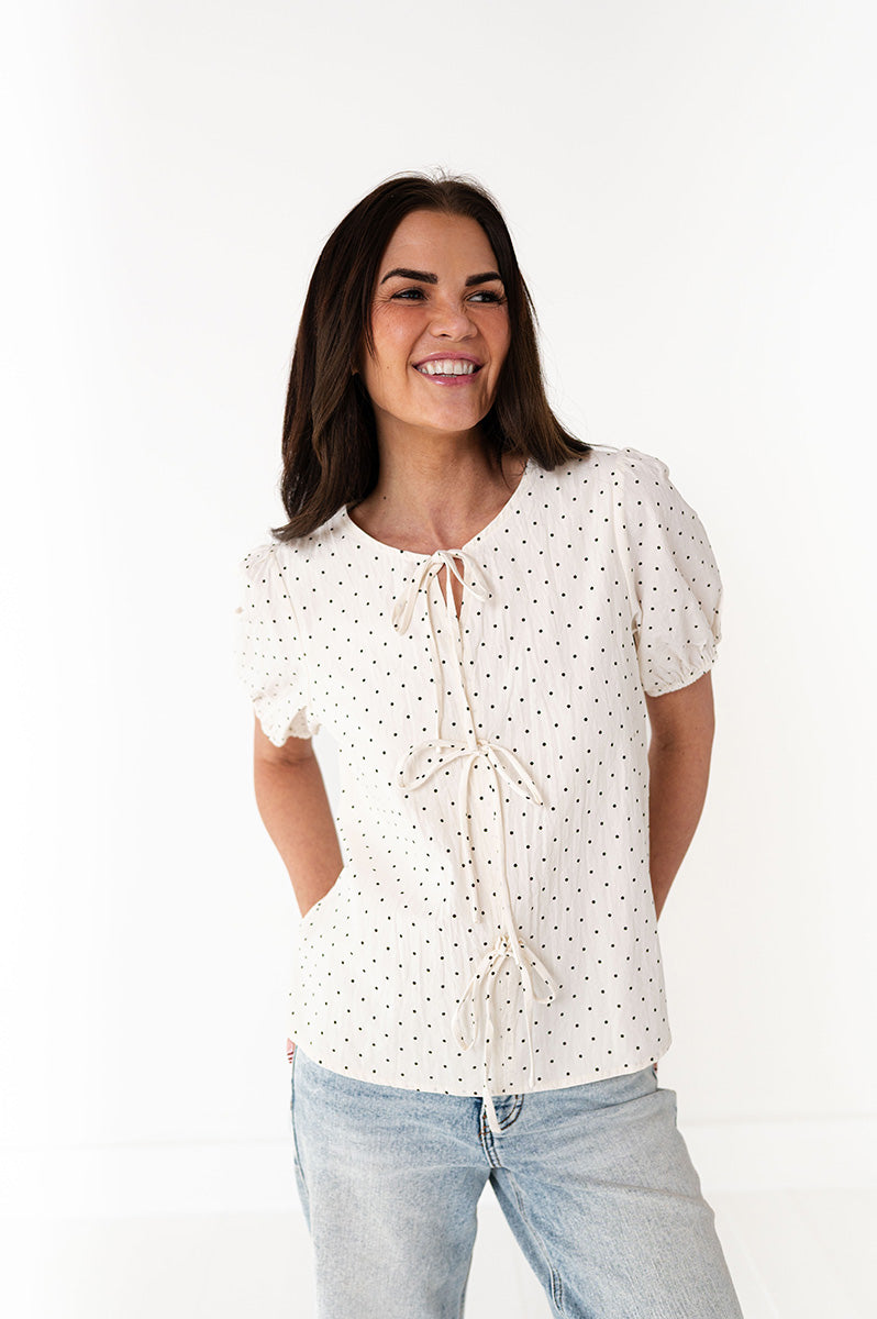Adele Polka Dot Top - Size Medium & Large Left