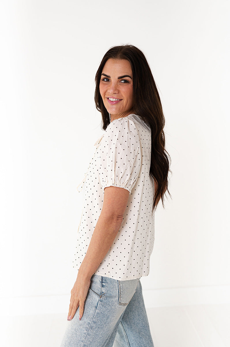 Adele Polka Dot Top - Size Medium & Large Left