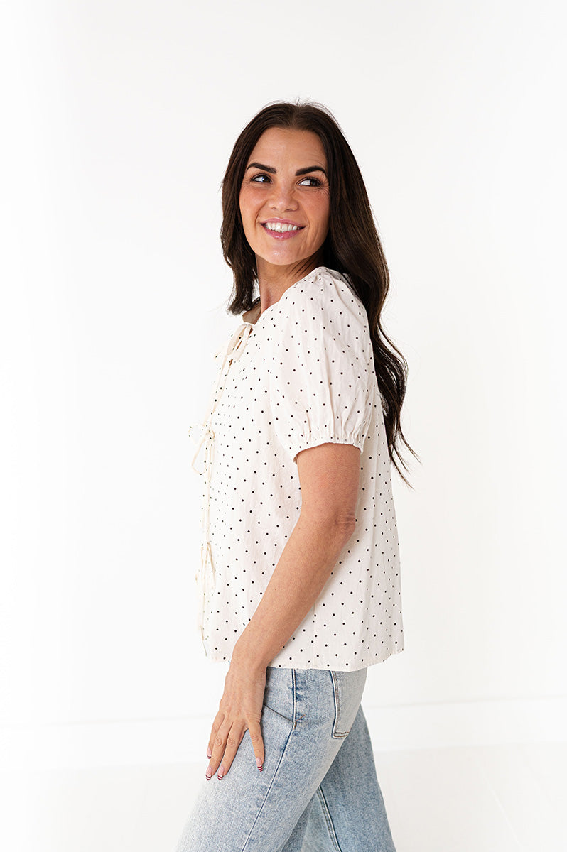 Adele Polka Dot Top - Size Medium & Large Left