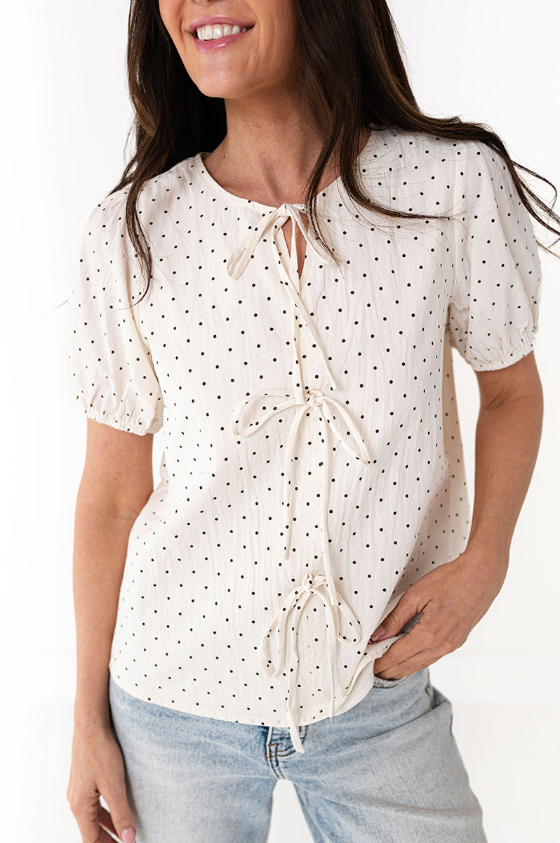 Adele Polka Dot Top - Size Medium & Large Left