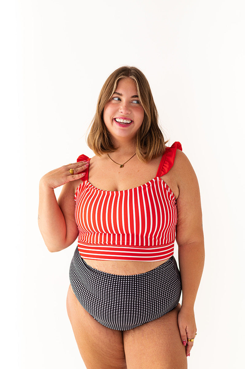 Paloma Top in Ruby Stripe