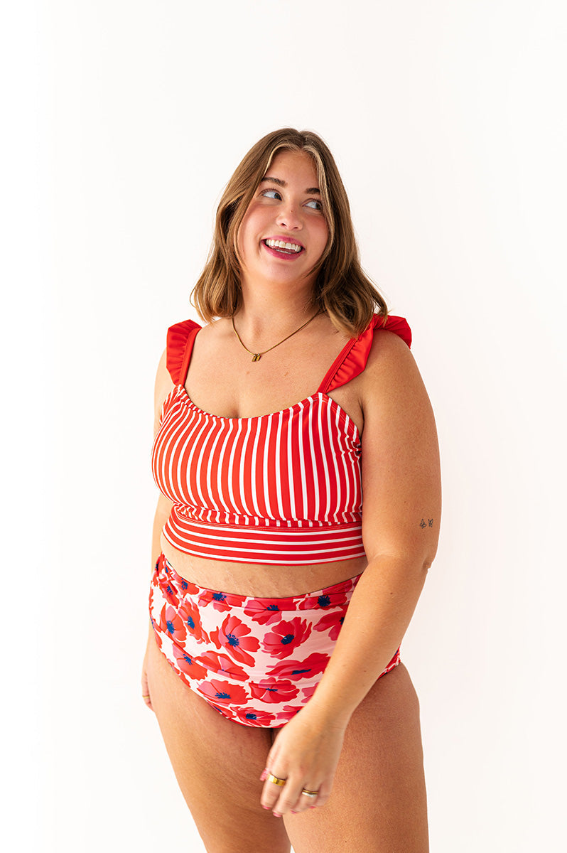 Paloma Top in Ruby Stripe