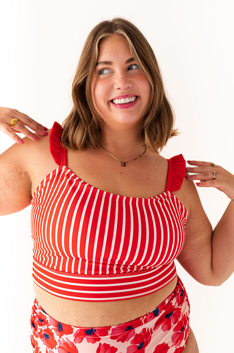 Paloma Top in Ruby Stripe