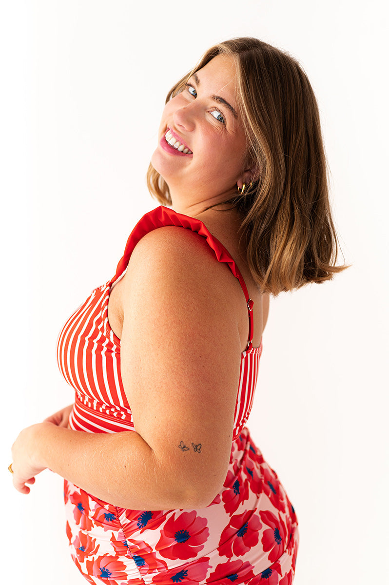 Paloma Top in Ruby Stripe