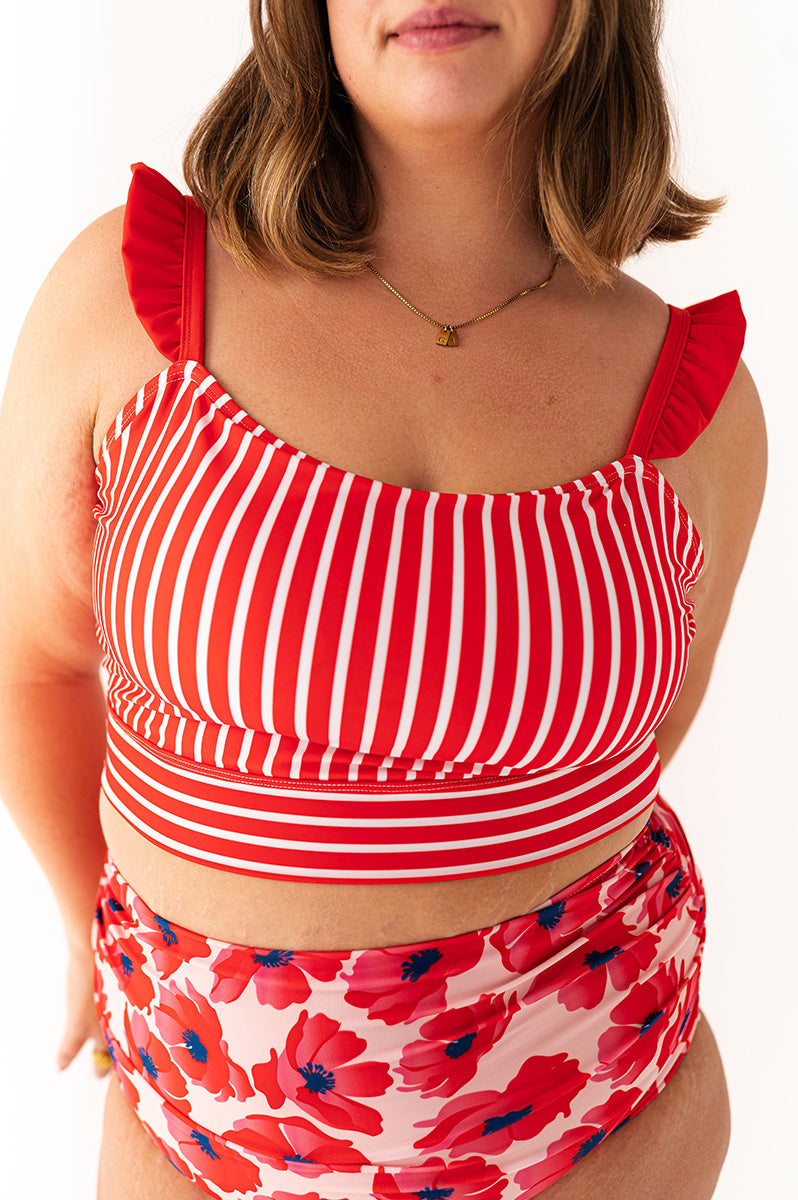 Paloma Top in Ruby Stripe