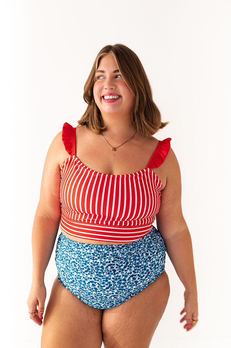 Paloma Top in Ruby Stripe