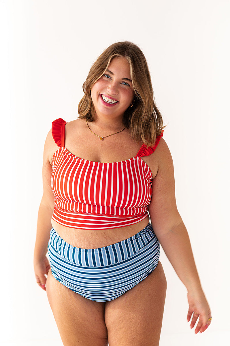 Paloma Top in Ruby Stripe