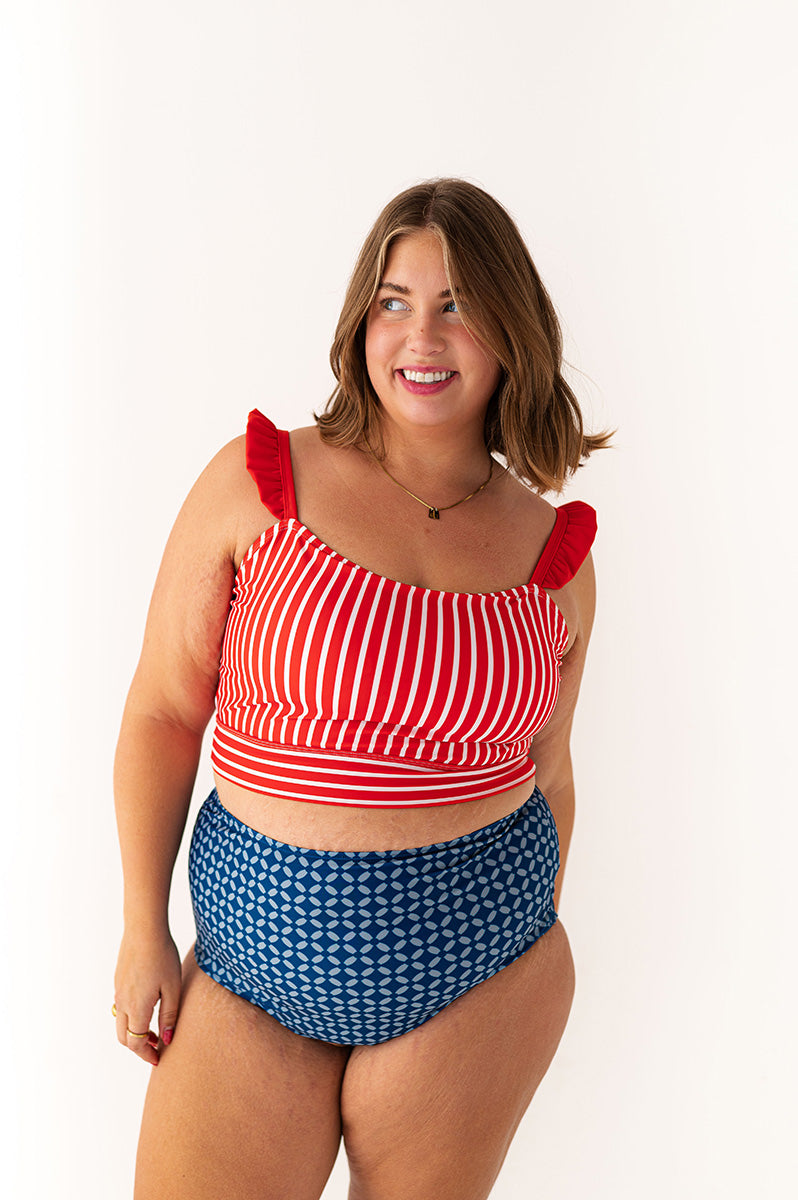 Paloma Top in Ruby Stripe