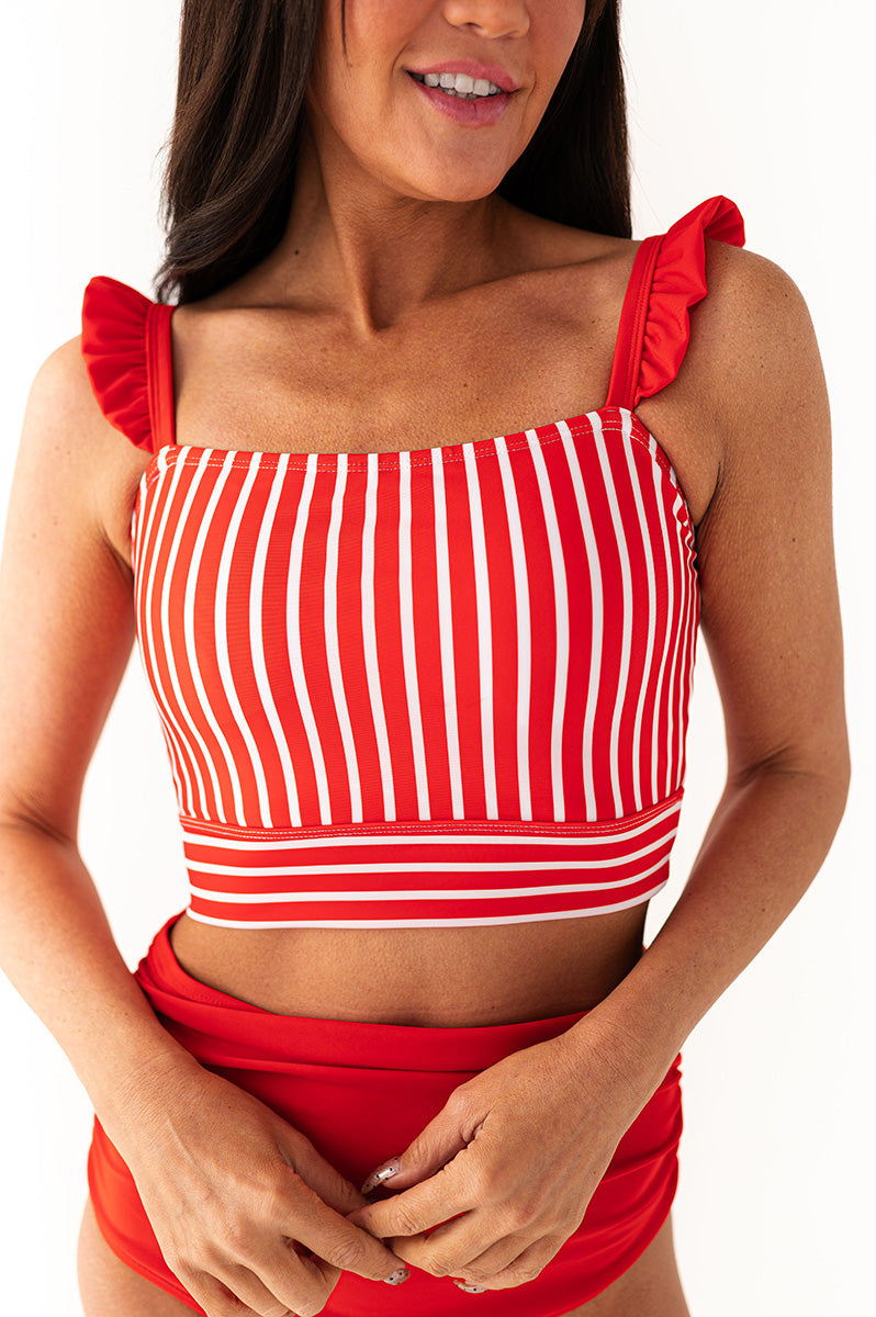 Paloma Top in Ruby Stripe