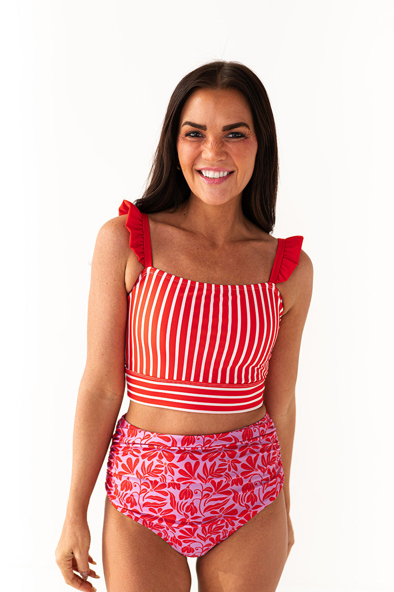 Paloma Top in Ruby Stripe