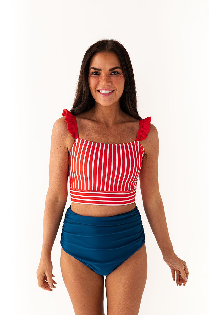 Paloma Top in Ruby Stripe