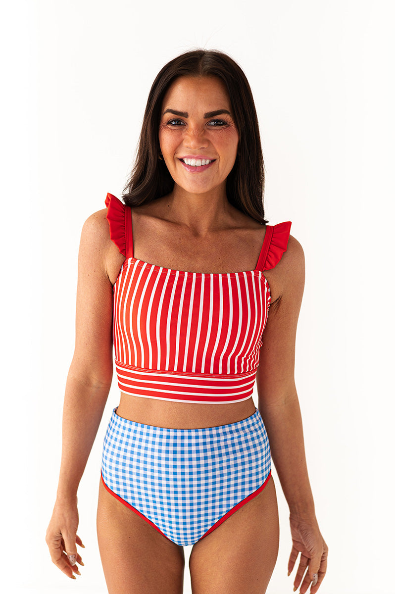 Paloma Top in Ruby Stripe