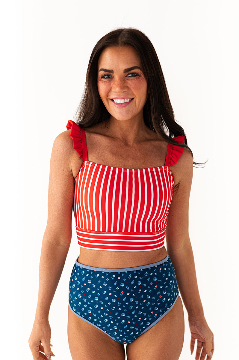 Paloma Top in Ruby Stripe