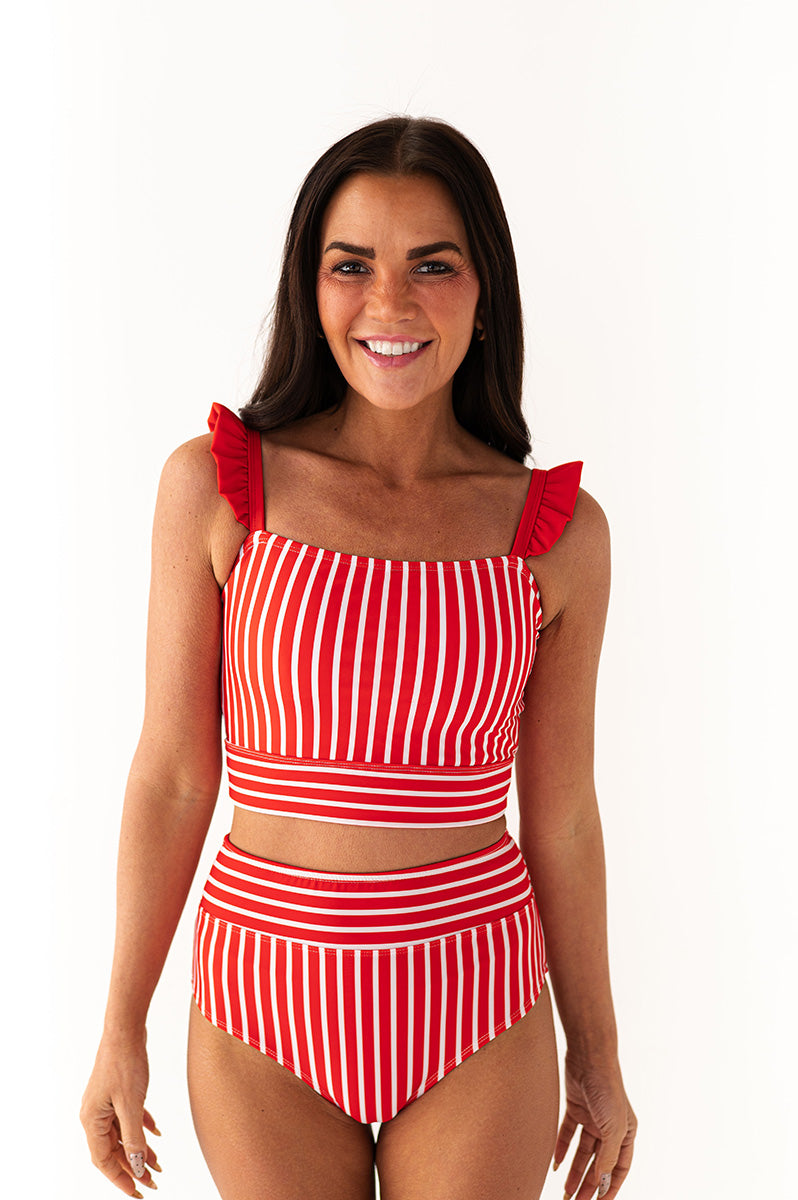 Paloma Top in Ruby Stripe