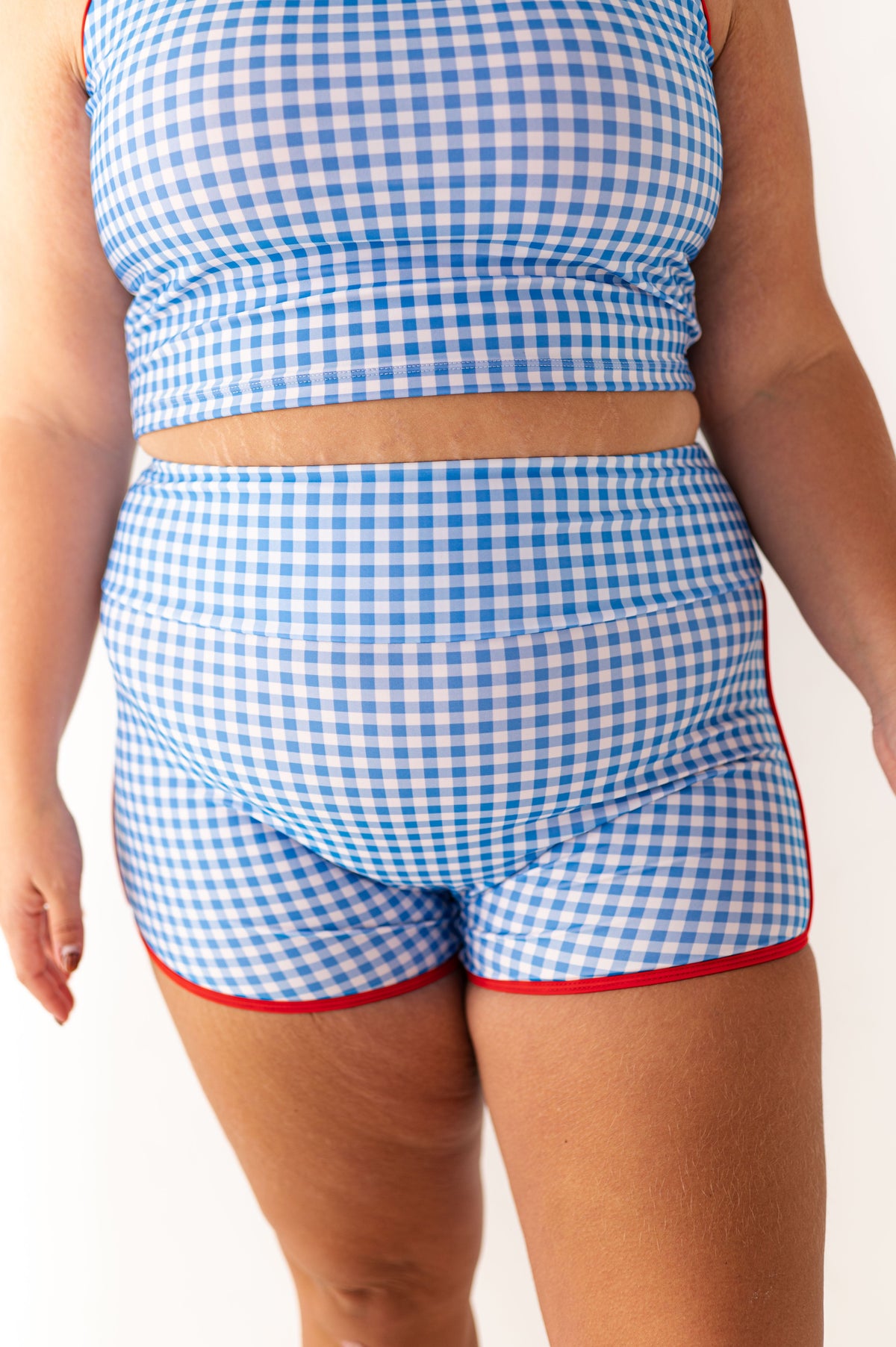 Pipeline High Waisted Short in Blue Gingham
