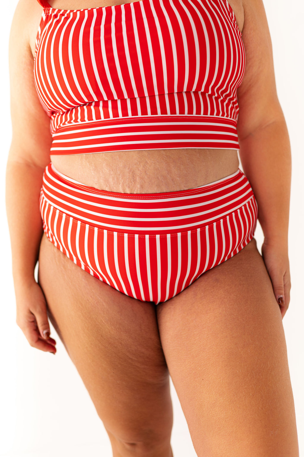 Wave Runner Mid Rise Bottom in Ruby Stripe