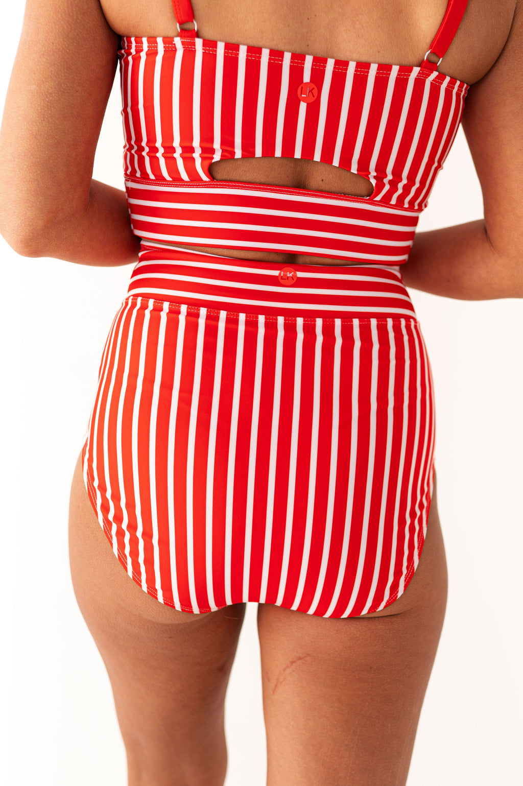 Boardwalk High Waisted Bottom in Ruby Stripe