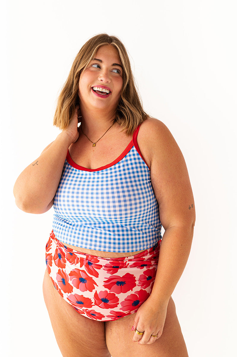 Reefline Top in Blue Gingham