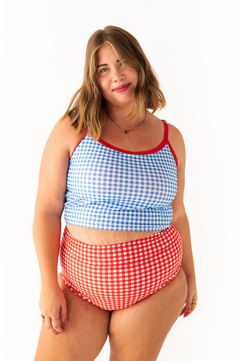Reefline Top in Blue Gingham