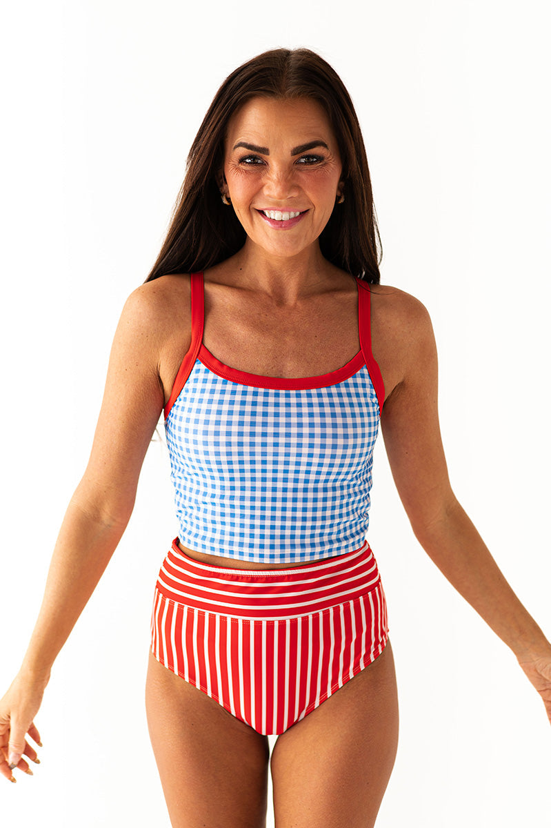 Reefline Top in Blue Gingham