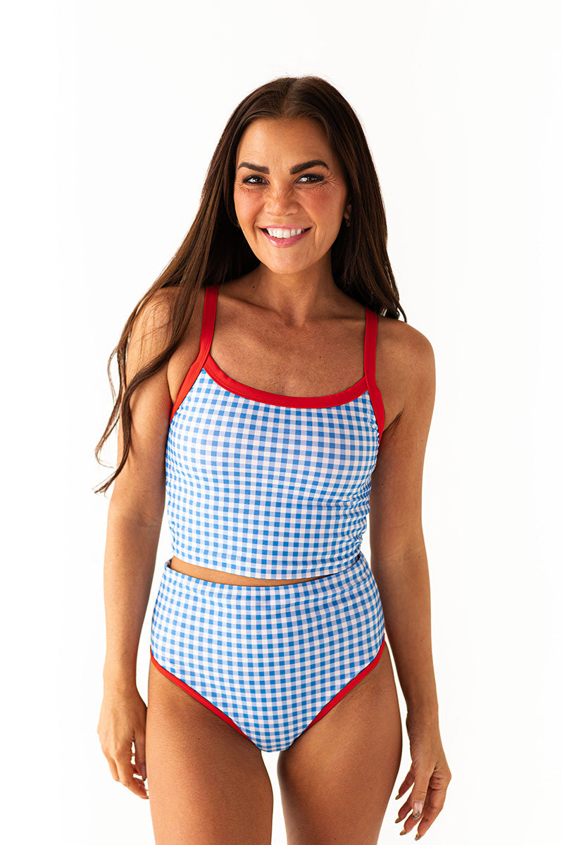 Reefline Top in Blue Gingham