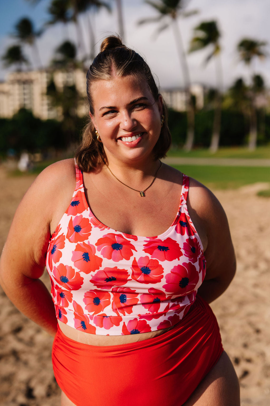 Bayside Top in Pink Hibiscus