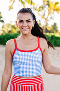 Reefline Top in Blue Gingham